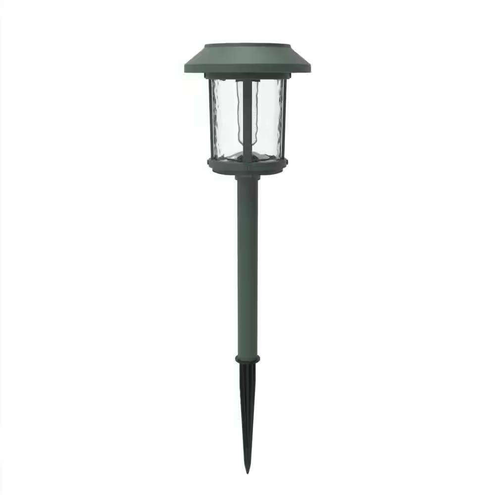 Set of 4 - Outdoor Solar LED Lights in Green with Yard Path Ground Stakes-3