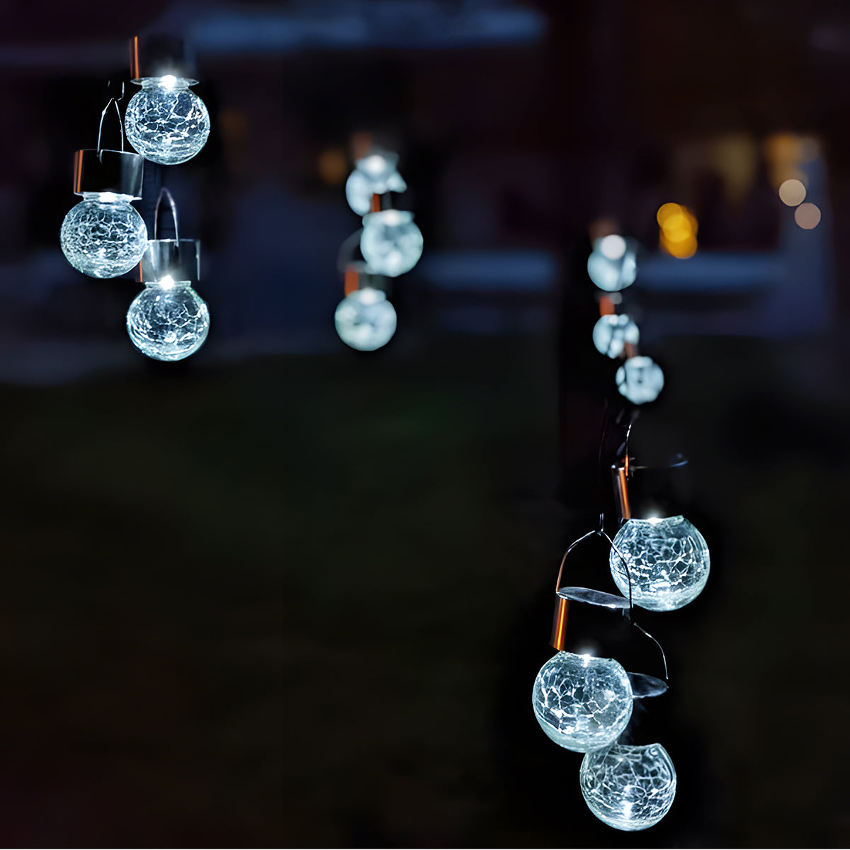 Gigalumi Solar Crackle Glass Hanging Ball Lights Set (8&12 Pack)-3