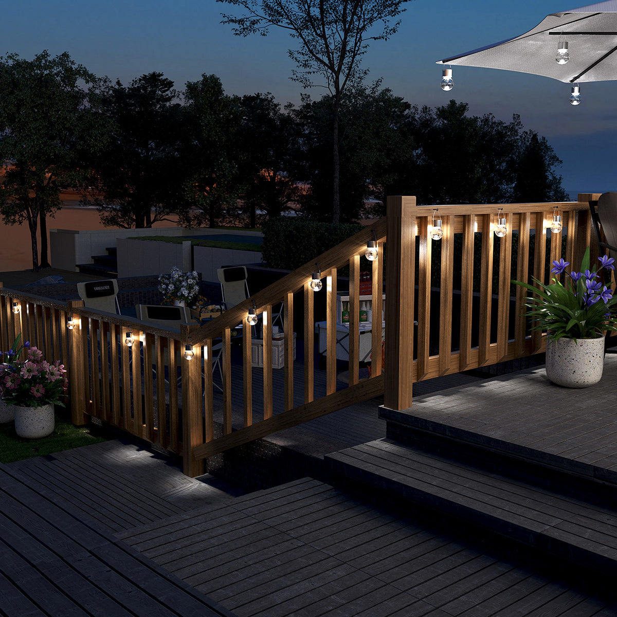 Gigalumi Solar Crackle Glass Hanging Ball Lights Set (8&12 Pack)-4