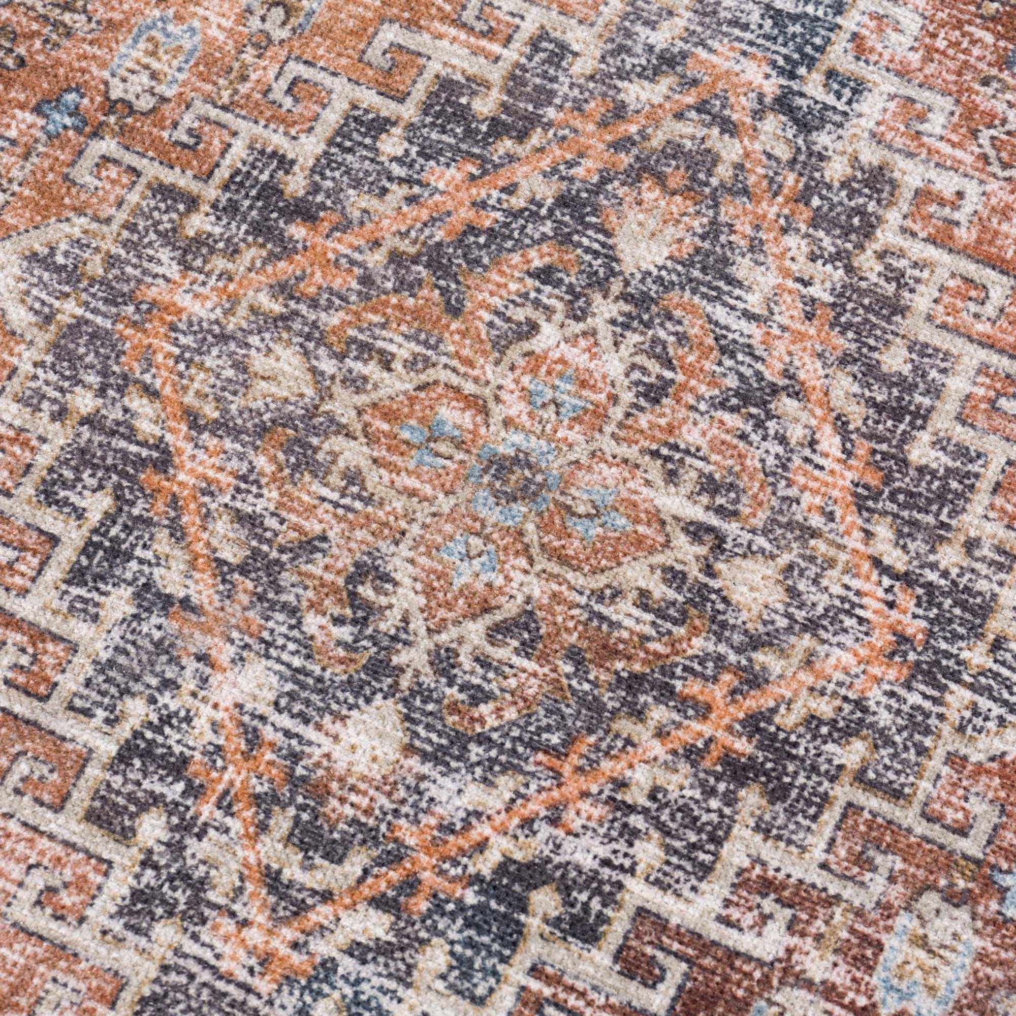 Blue Burgundy Holi-2302 Washable Area Rug