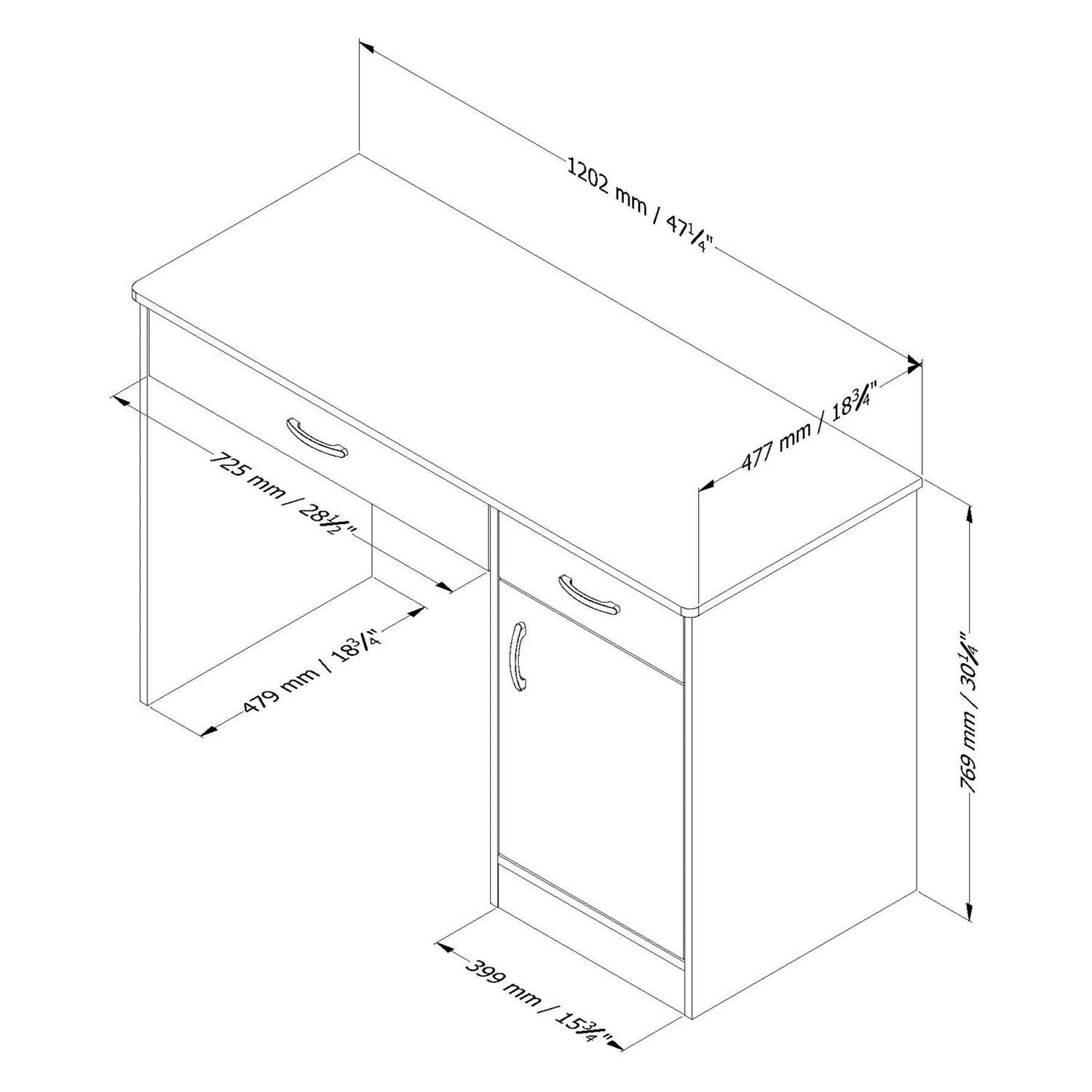 Home Office Work Desk in Black Finish-2