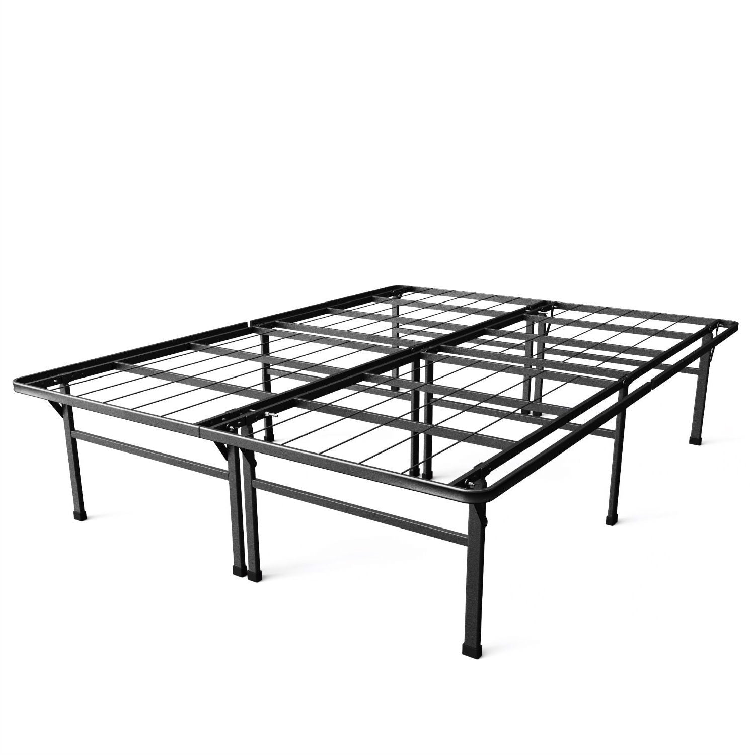 Full size 18-inch High Rise Folding Metal Platform Bed Frame-0