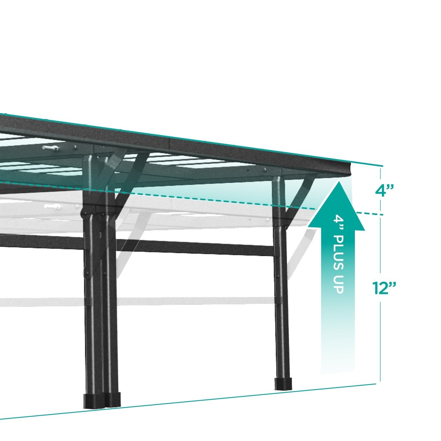 Full size 18-inch High Rise Folding Metal Platform Bed Frame-3