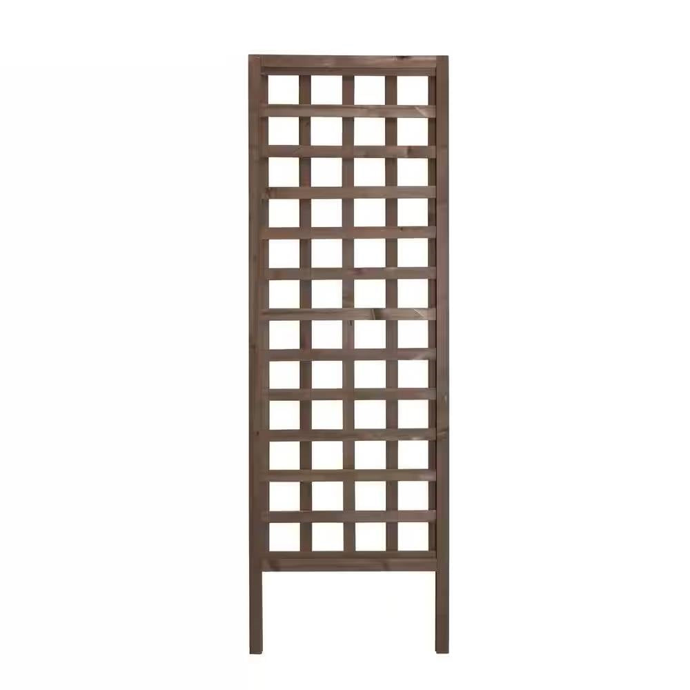 Outdoor 6-Ft Wooden Garden Lattice Trellis in Walnut Wood Finish-0