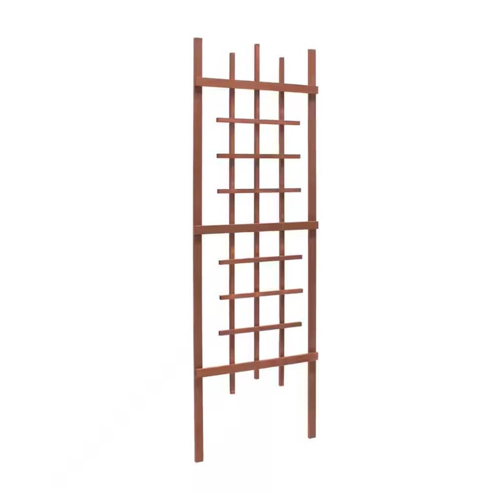 72-inch Modern Wooden Garden Trellis in Brown Walnut Finish-0