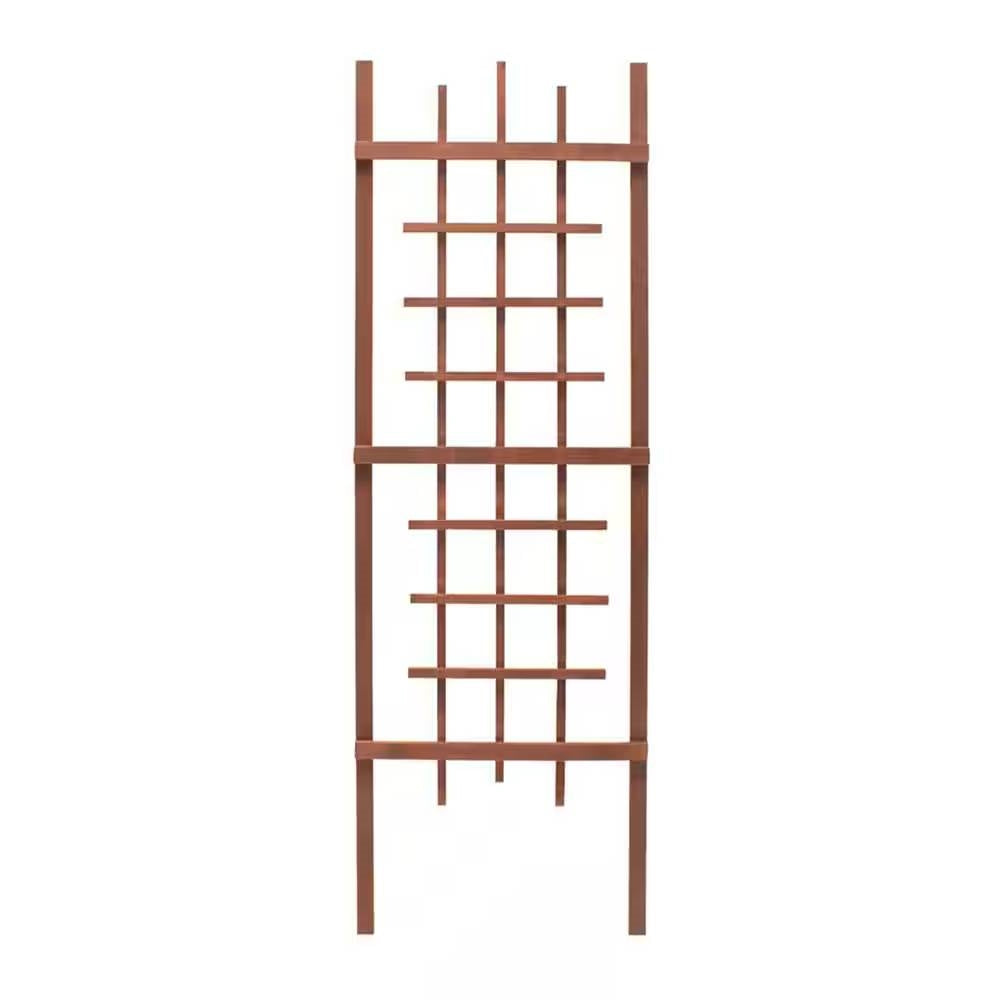 72-inch Modern Wooden Garden Trellis in Brown Walnut Finish-2