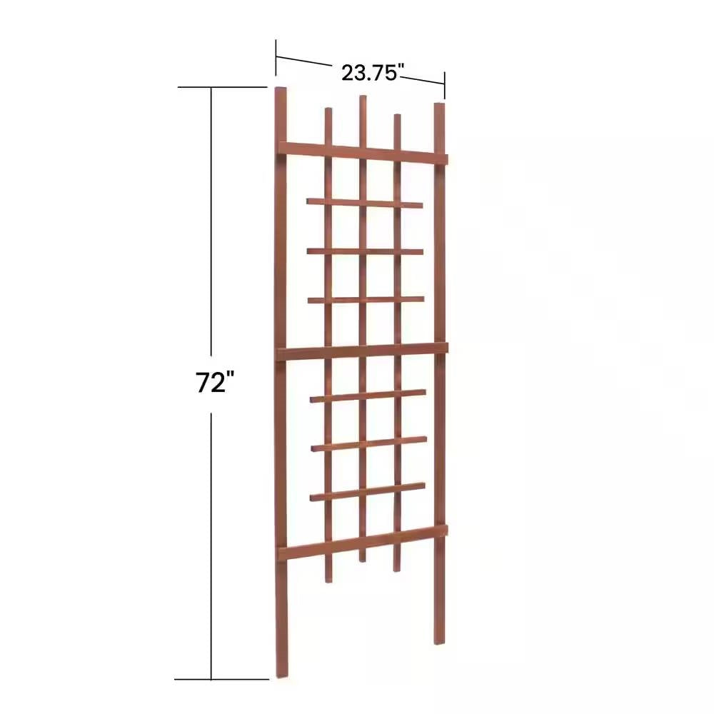 72-inch Modern Wooden Garden Trellis in Brown Walnut Finish-4