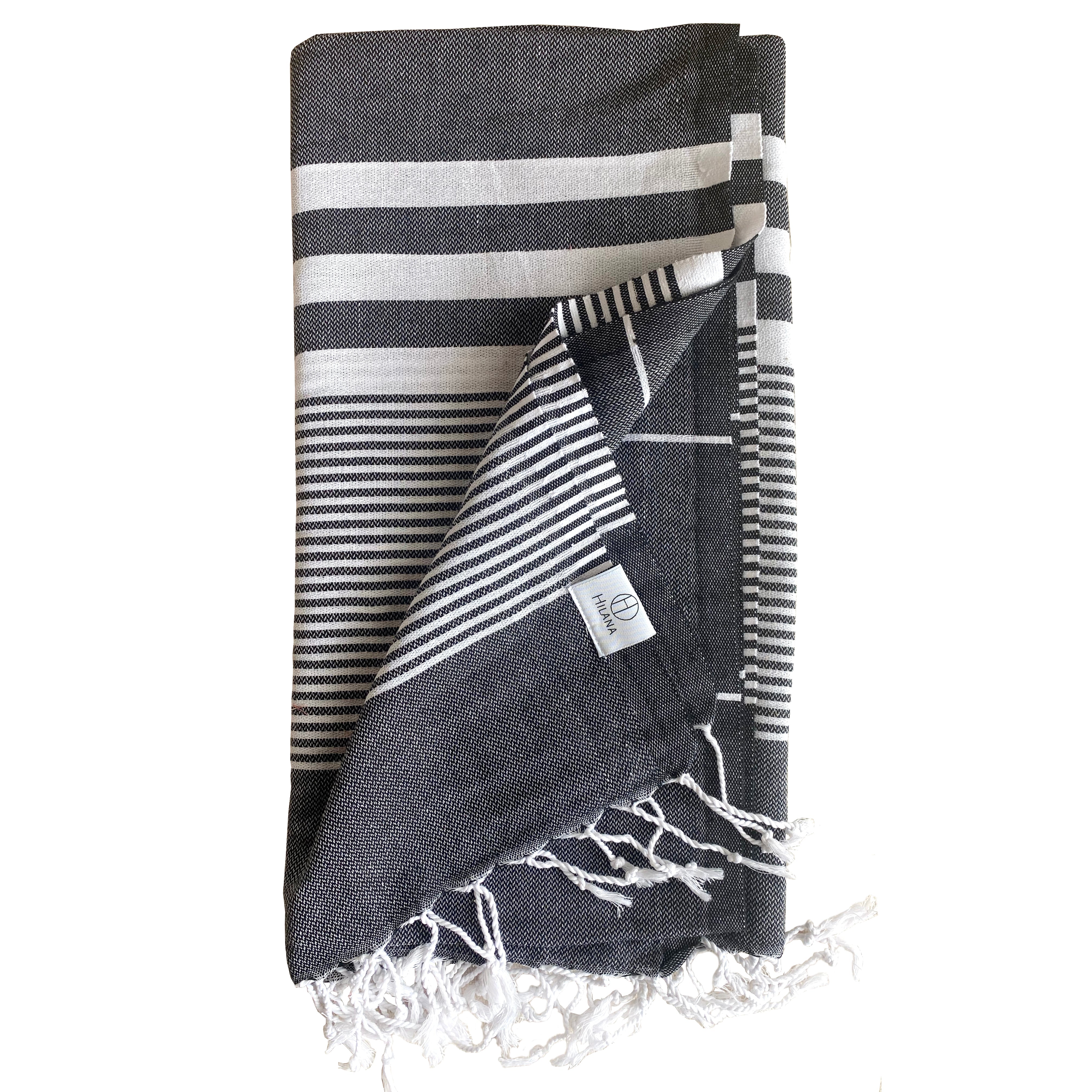 Martinica Hand-loomed Sustainable Turkish Towel -Black-0