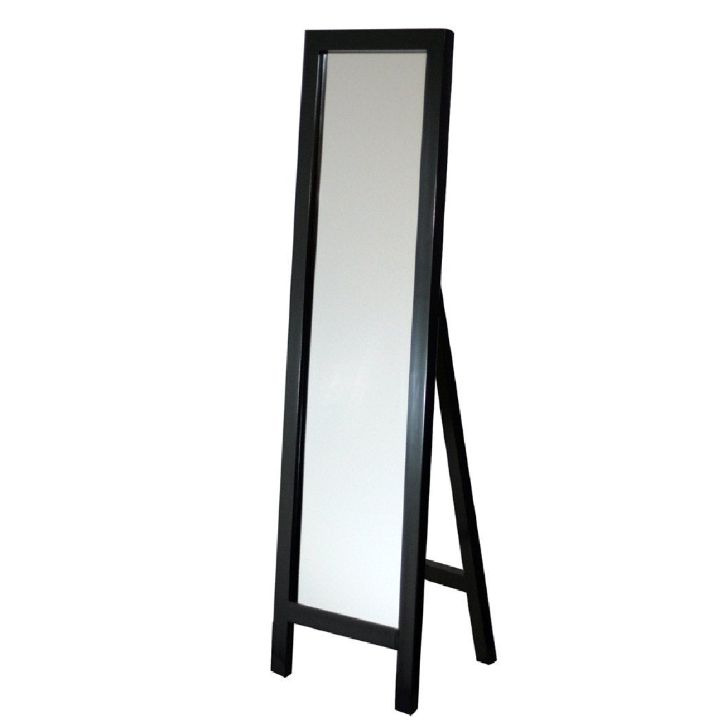 Contemporary Free-standing Floor Mirror in Espresso Wood Finish-0