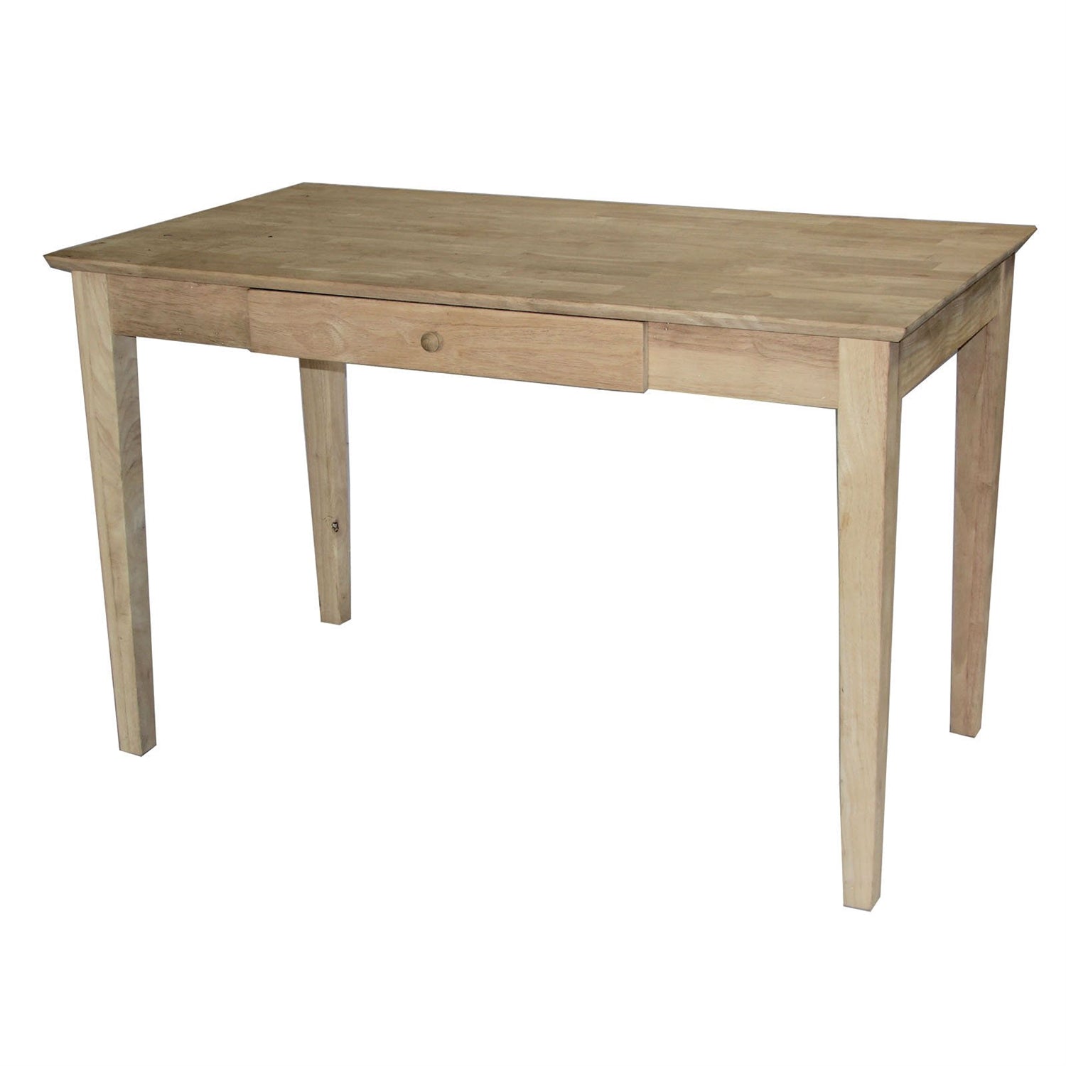 Unfinished Solid Wood Desk Laptop Computer Writing Table with Drawer-0