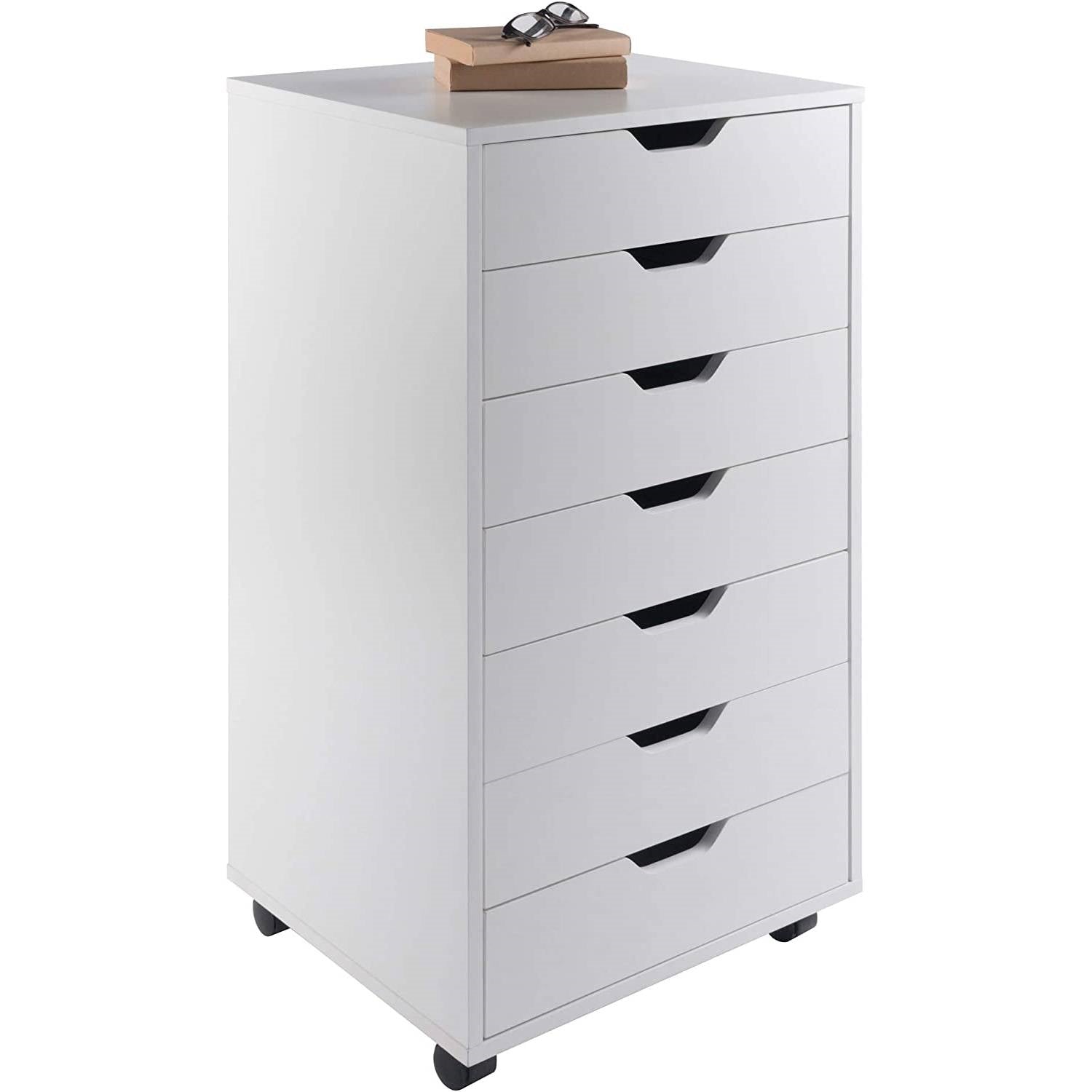 Modern Scandinavian Style 7-Drawer Storage Cabinet Chest in White Finish-4