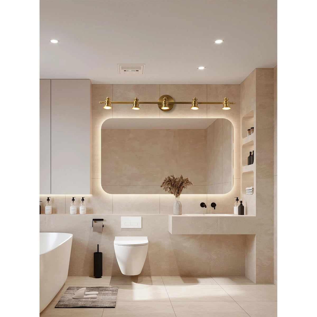 Vantage Series | Brass Linear Spotlight Bar with MR16 LED Heads for Vanity Lighting