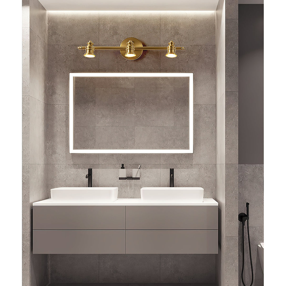 Vantage Series | Brass Linear Spotlight Bar with MR16 LED Heads for Vanity Lighting