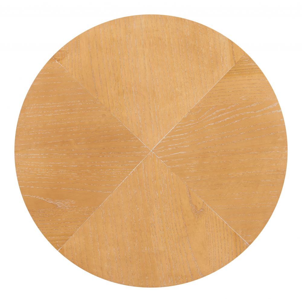 Halva Natural Wood Top Round Side Table