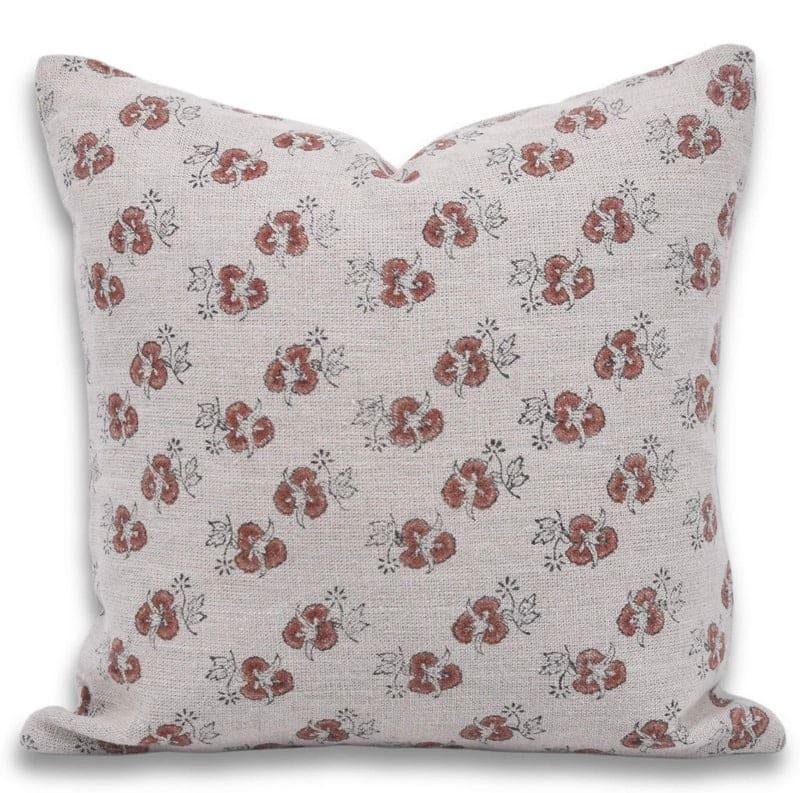 Wooden Printed Linen Cushion Cover  - Chitranjan