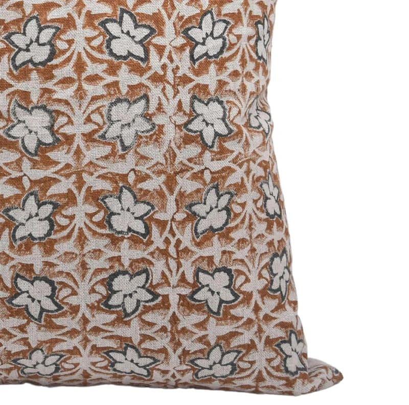 Chudamani Block Print Linen Cushion Cover