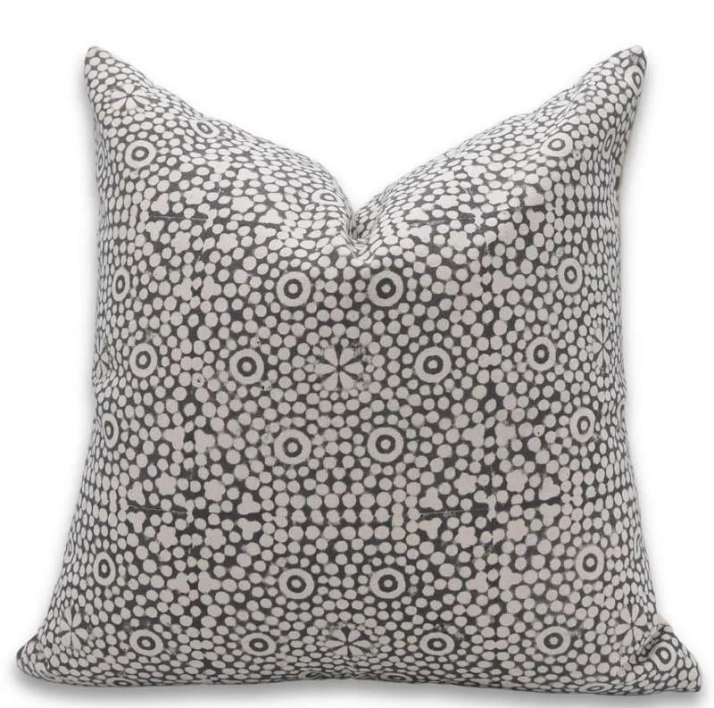 Indian Black Chunributi Floral Pillow Cover