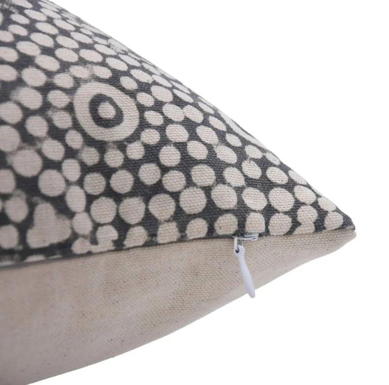 Indian Black Chunributi Floral Pillow Cover
