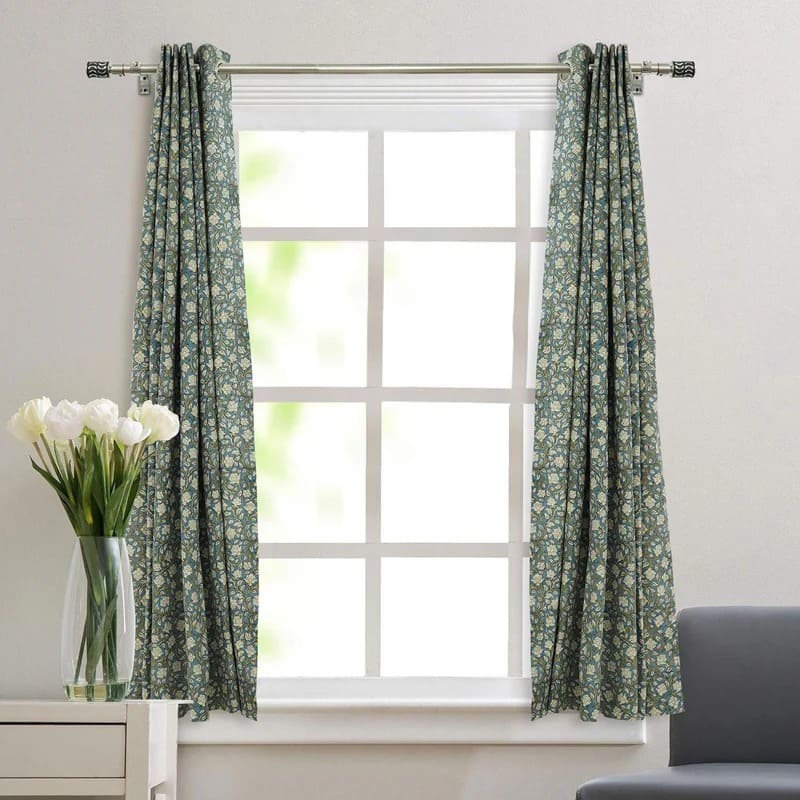 Block Print Linen Blackout Curtains - Amritvela