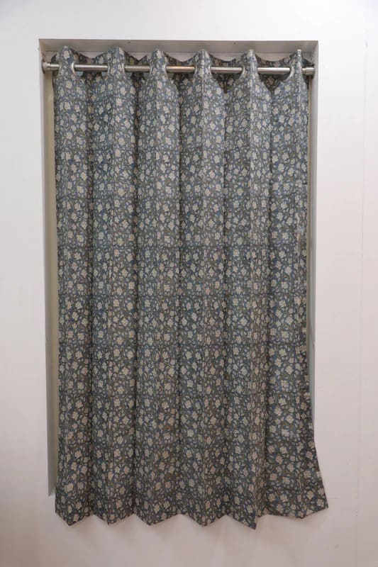 Indian Block Print Floral Amritvela Linen Curtains