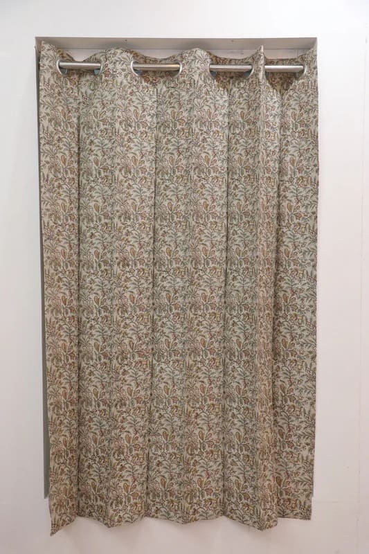 Indian Floral Linen Curtains Living Decor - Kudrat