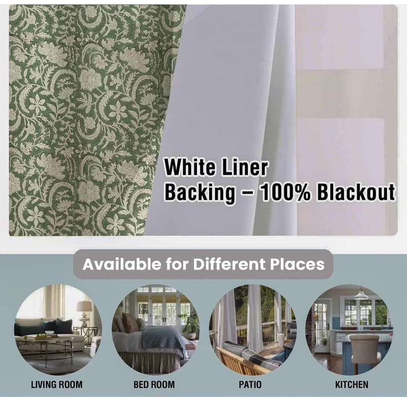 Handcrafted Linen Kundanvan Decorative Curtains