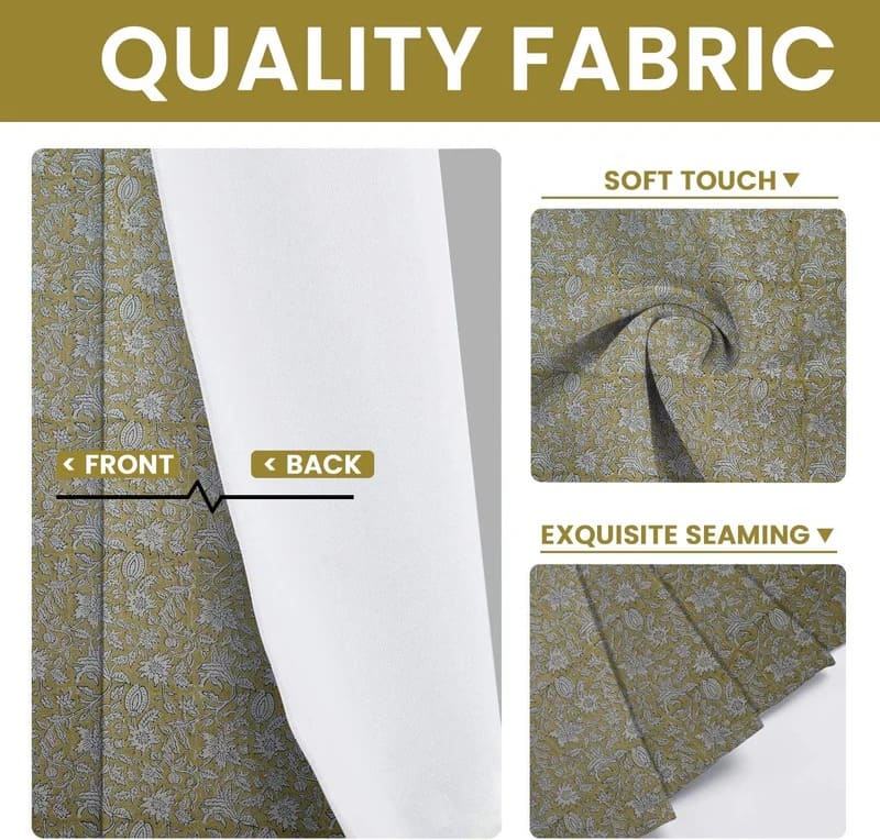 Handmade Floral Thick Linen Curtain - Manikarnika