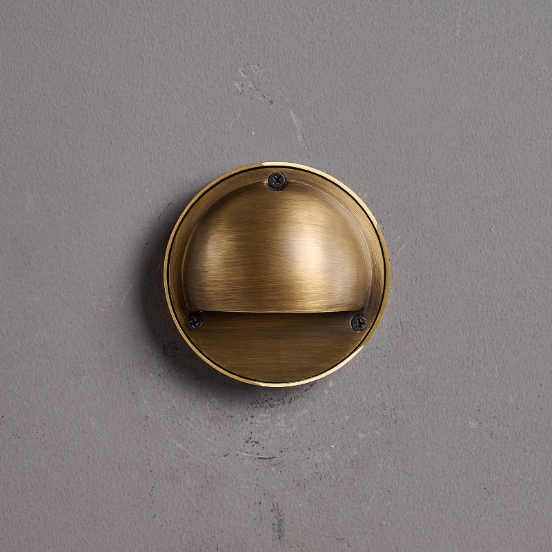 Hardy | Solid Brass Outdoor Wall Sconce with Patina | Compact Porch Light for Entryways