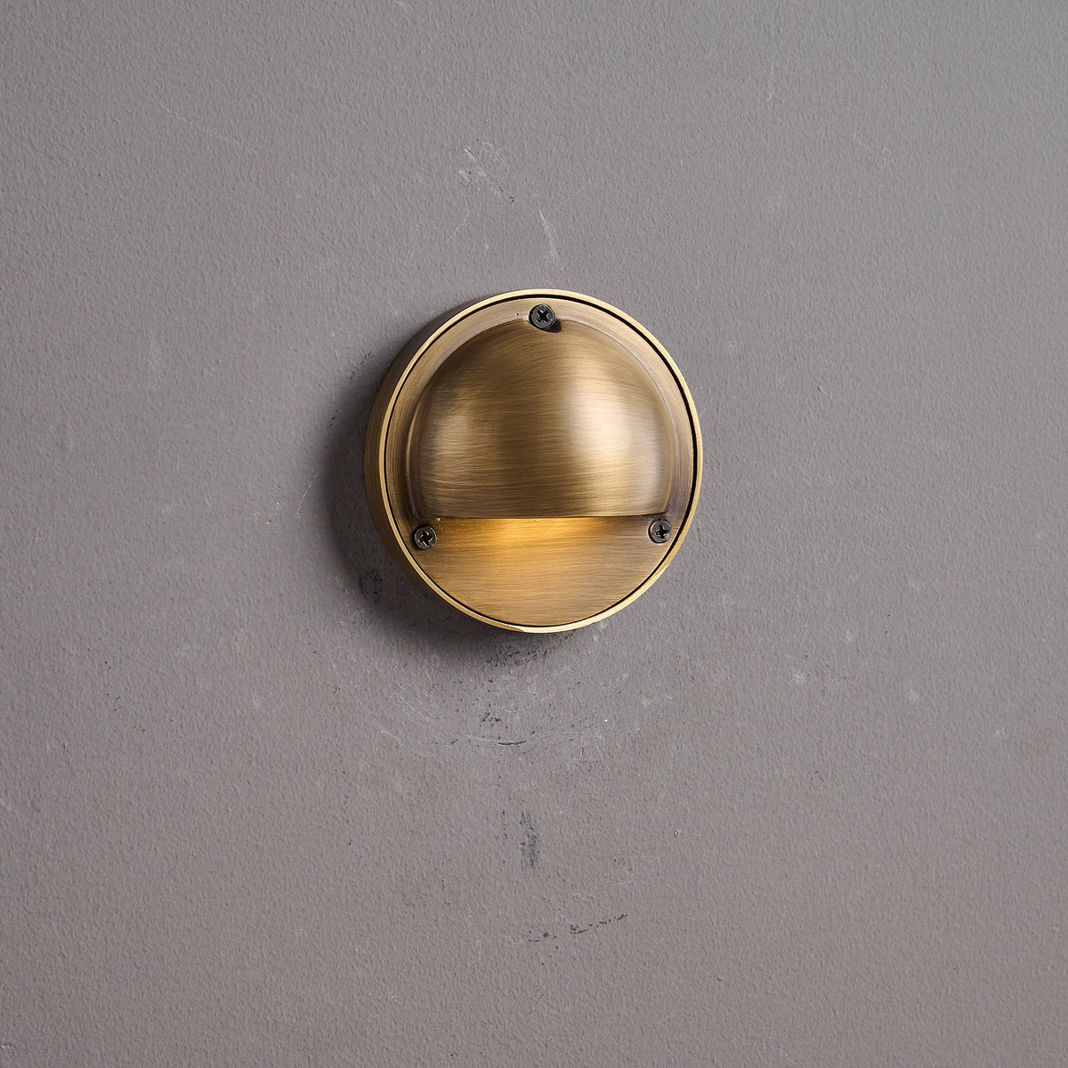 Hardy | Solid Brass Outdoor Wall Sconce with Patina | Compact Porch Light for Entryways