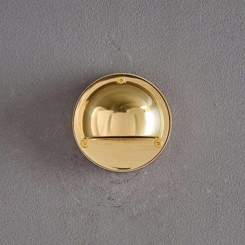 Hardy | Solid Brass Outdoor Wall Sconce with Patina | Compact Porch Light for Entryways