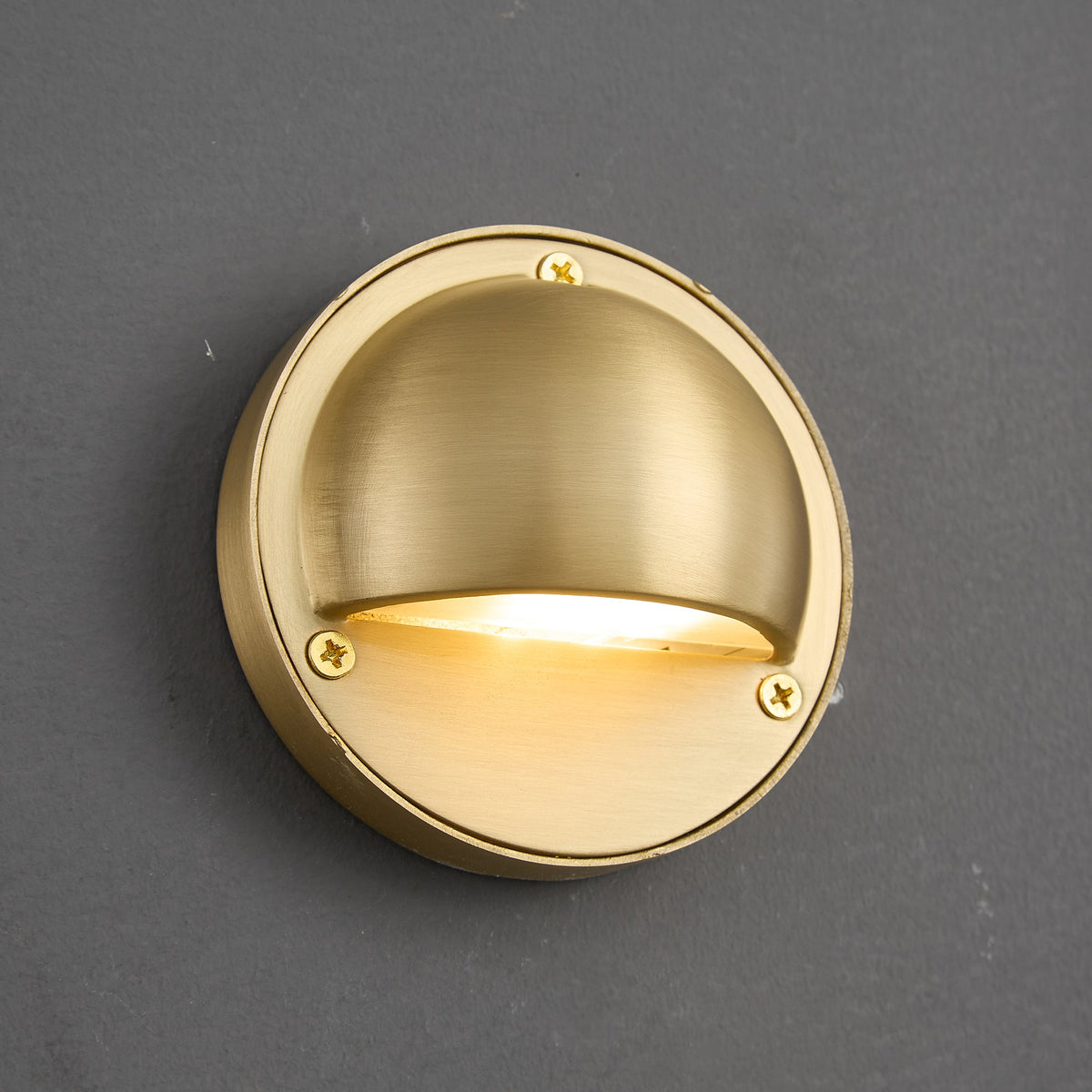 Hardy | Solid Brass Outdoor Wall Sconce with Patina | Compact Porch Light for Entryways