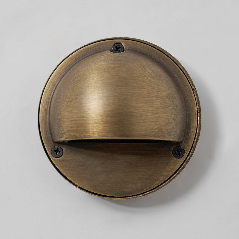 Hardy | Solid Brass Outdoor Wall Sconce with Patina | Compact Porch Light for Entryways