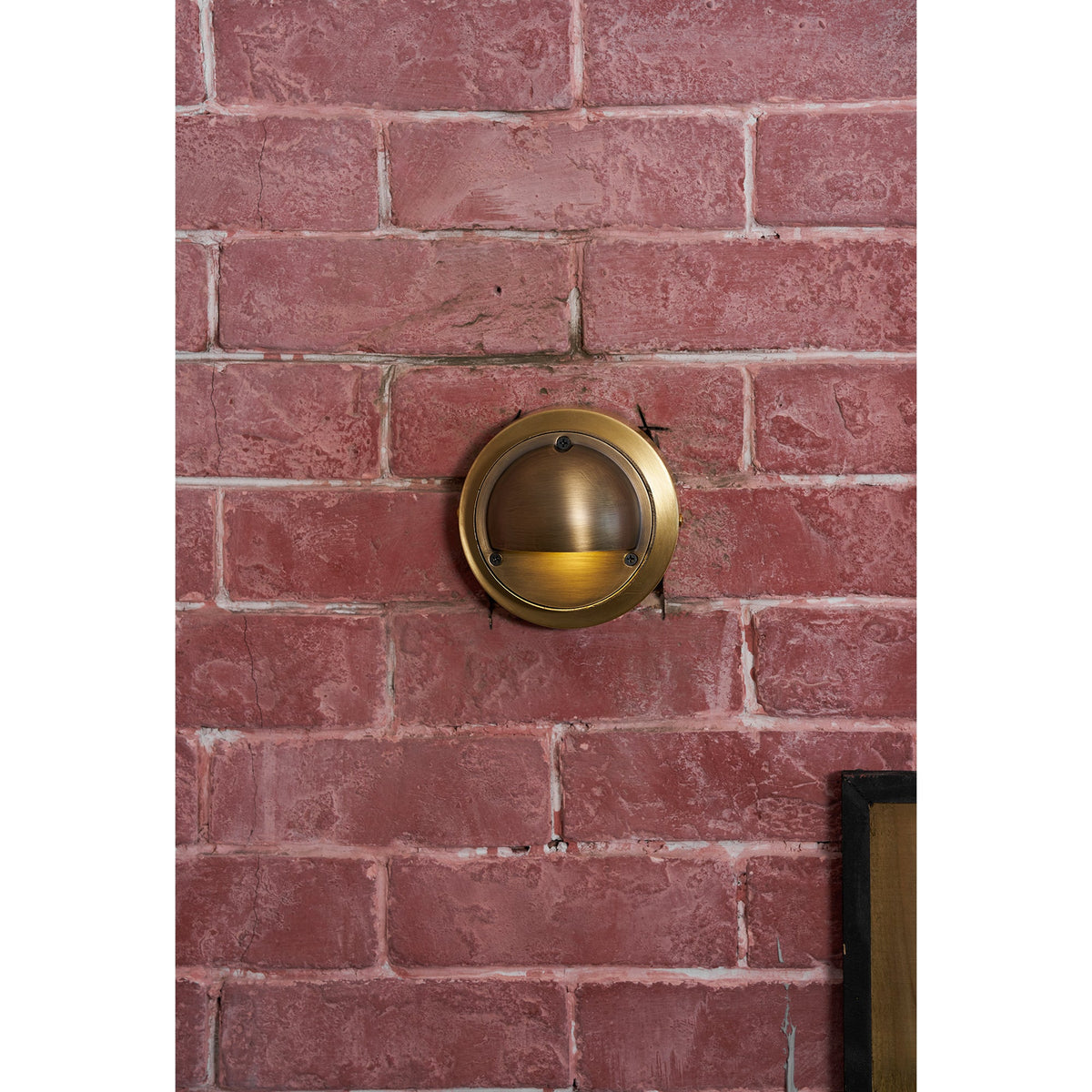 Hardy | Solid Brass Outdoor Wall Sconce with Patina | Compact Porch Light for Entryways