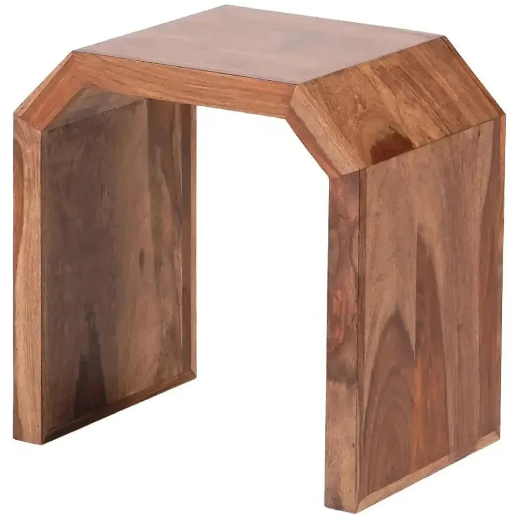 Haveril Natural Wooden Geomatric Side Table