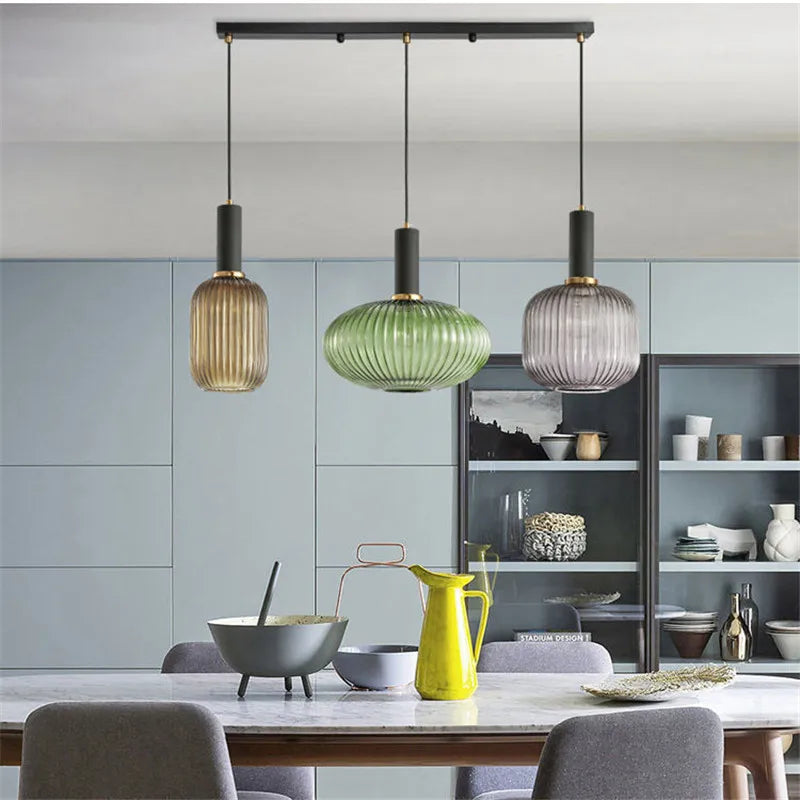DecorBites™ Glass Pendant Lights LED Hanging