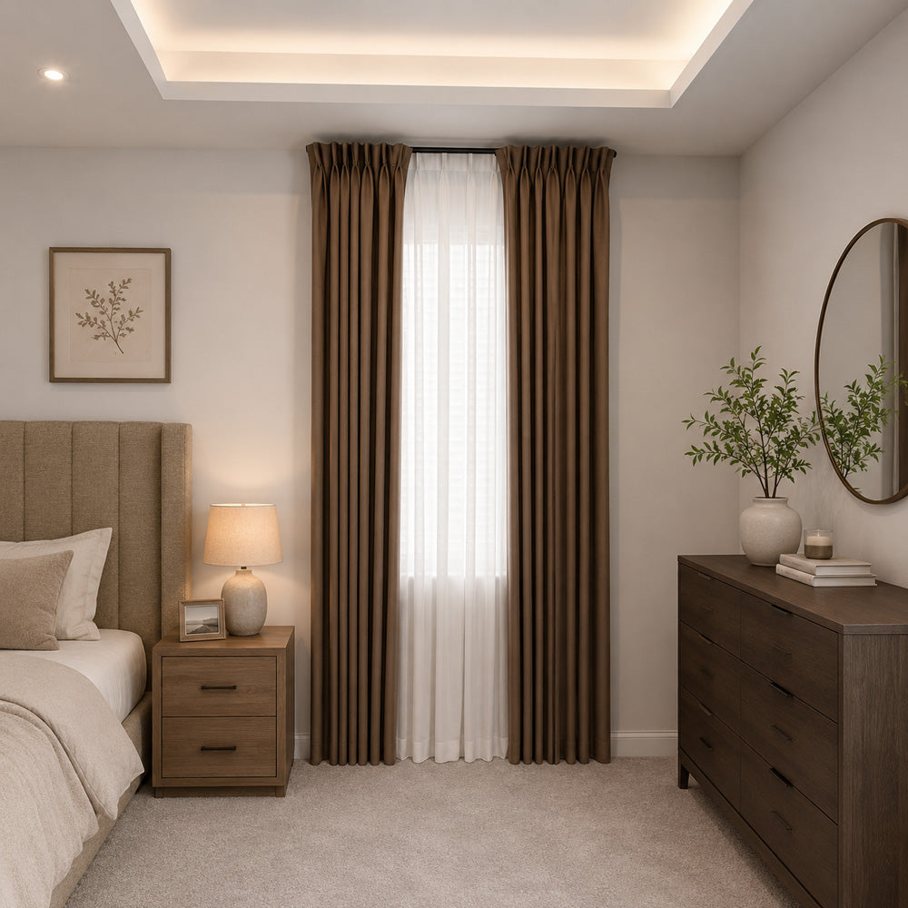 Hearty Pinstripe Textured 100% Blackout Curtains