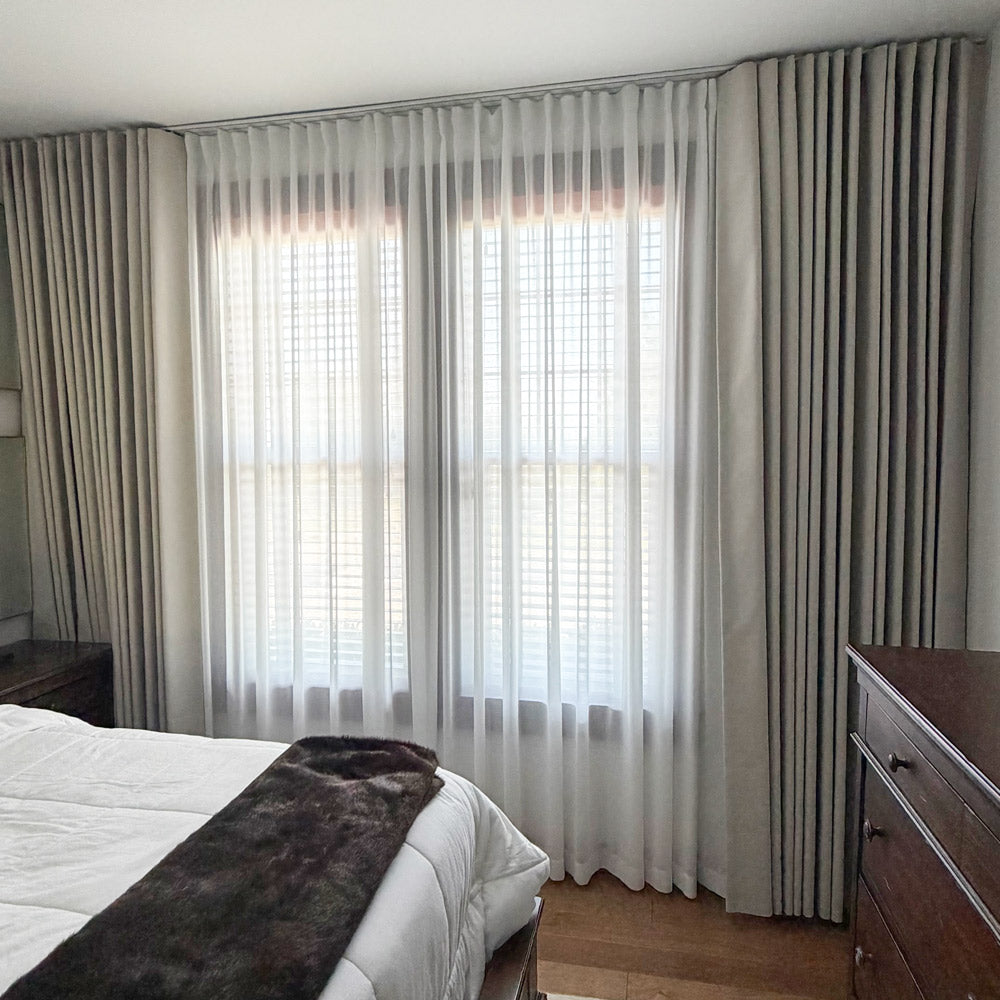Hearty Pinstripe Textured 100% Blackout Curtains
