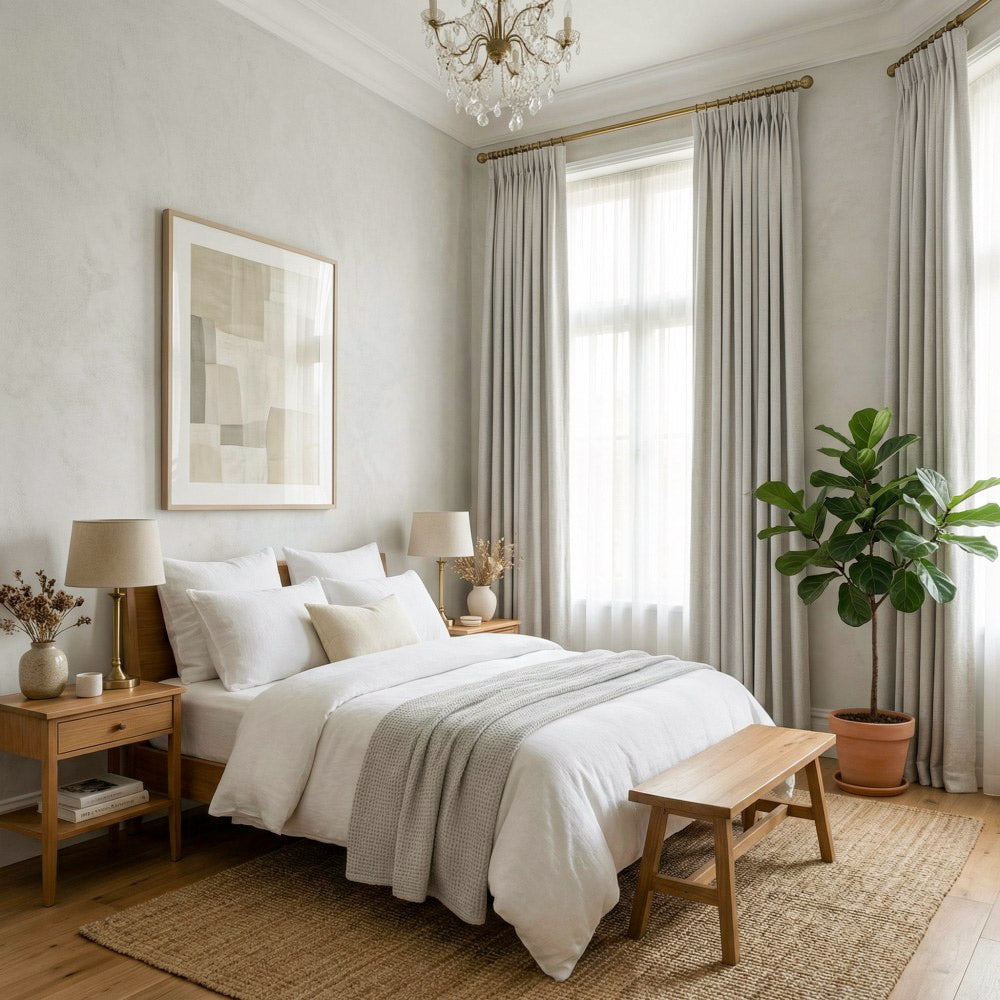 Hearty Pinstripe Textured 100% Blackout Curtains