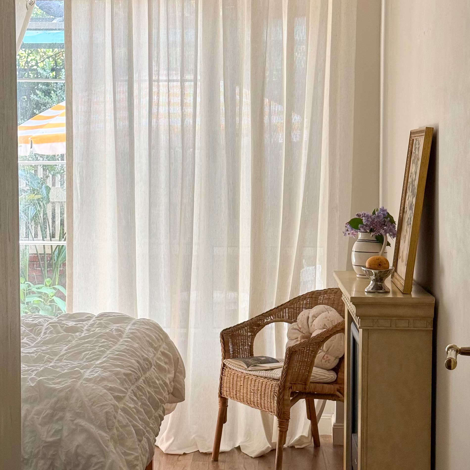 Helmi Loosely Woven Neutral Sheer Curtains