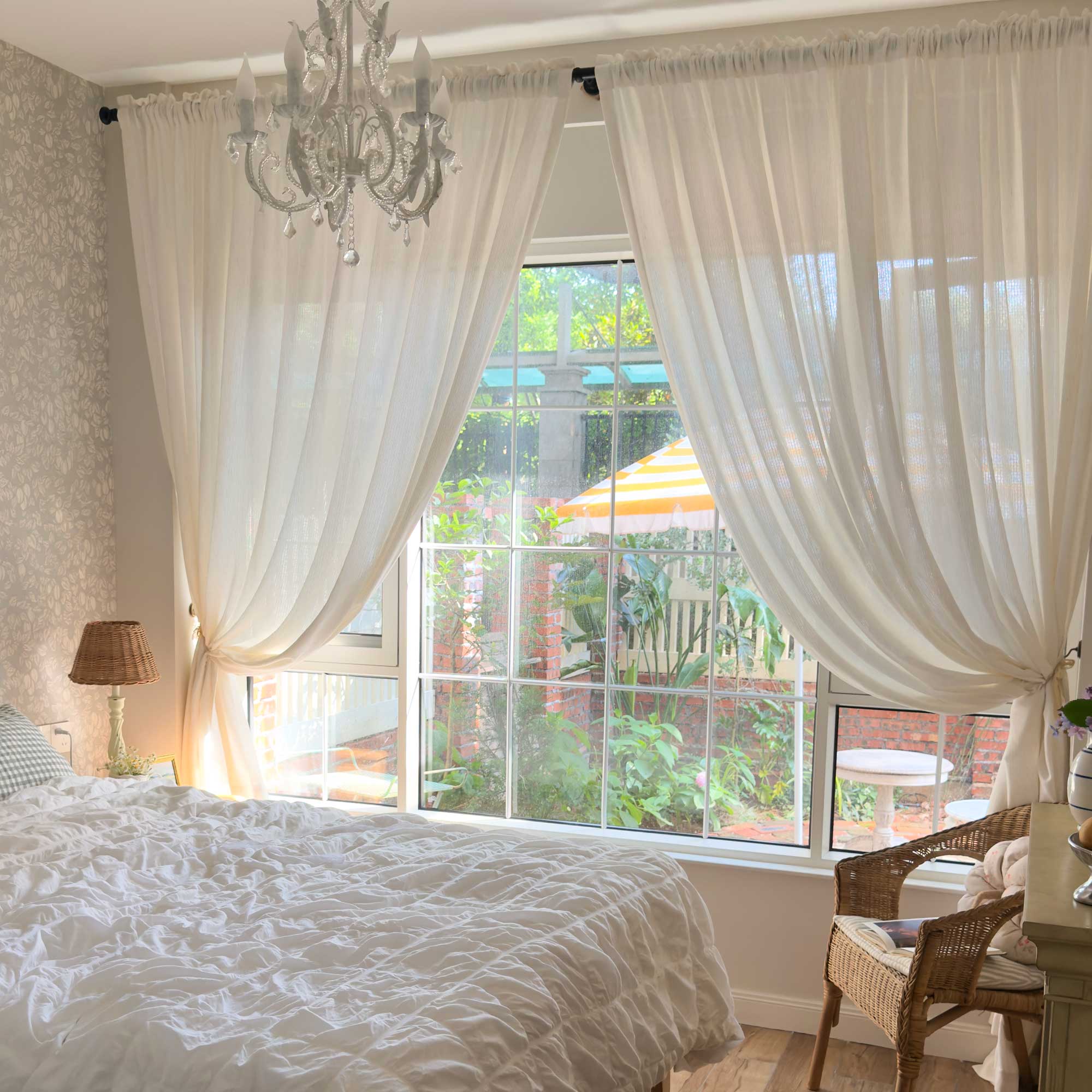 Helmi Loosely Woven Neutral Sheer Curtains