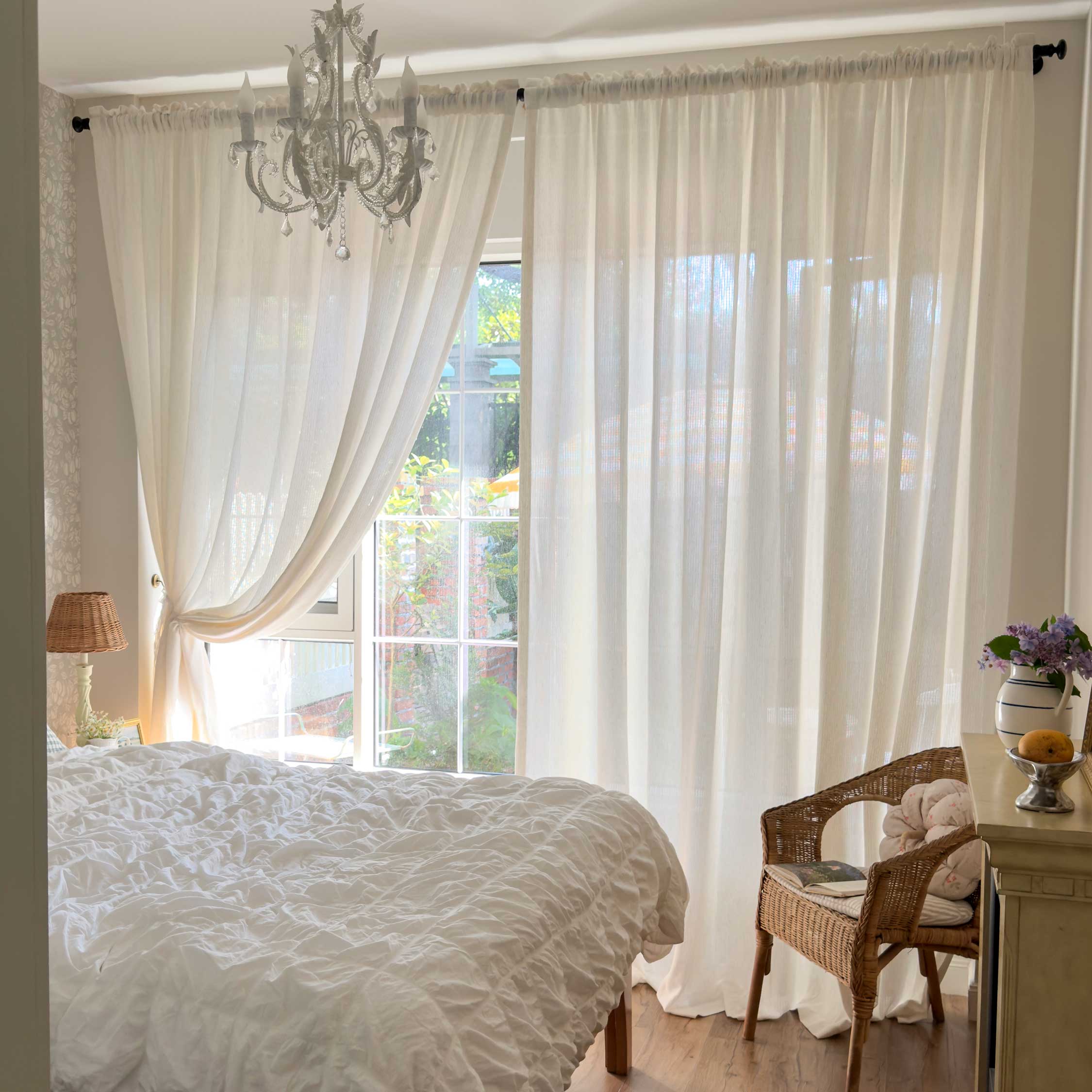 Helmi Loosely Woven Neutral Sheer Curtains