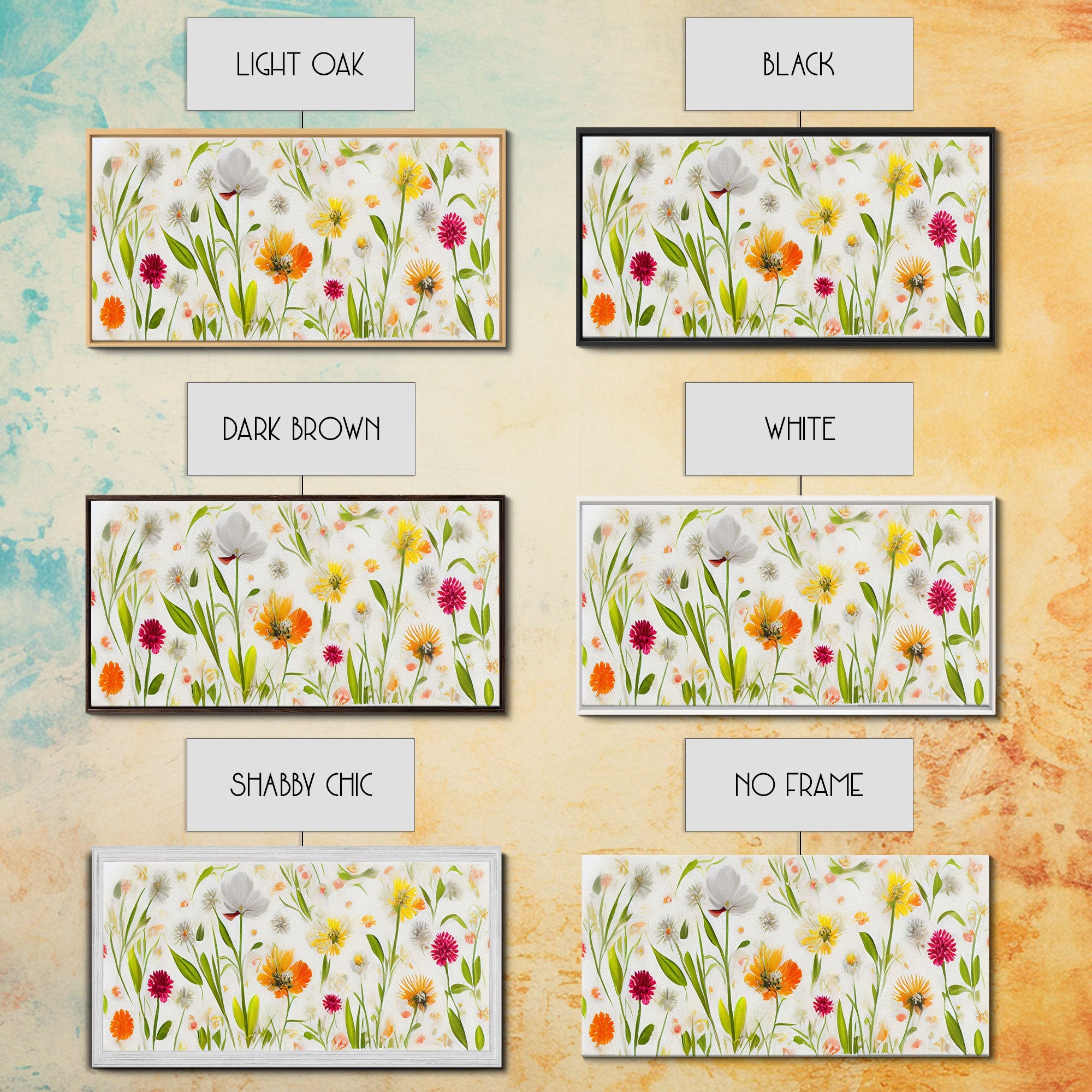Botanical wall art, spring flowers, canvas print, dorm art for girls