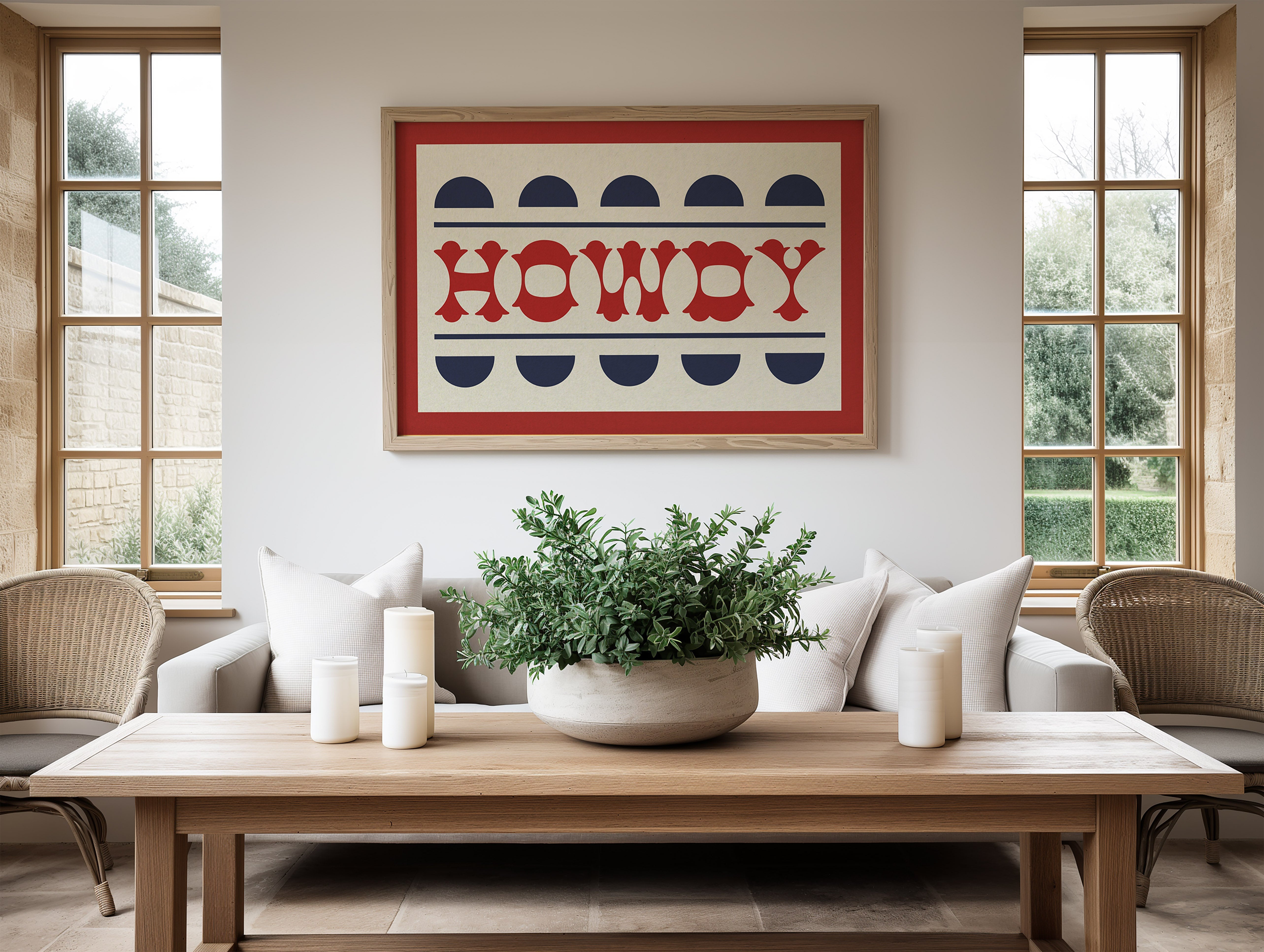 Howdy Typography Art Poster Print