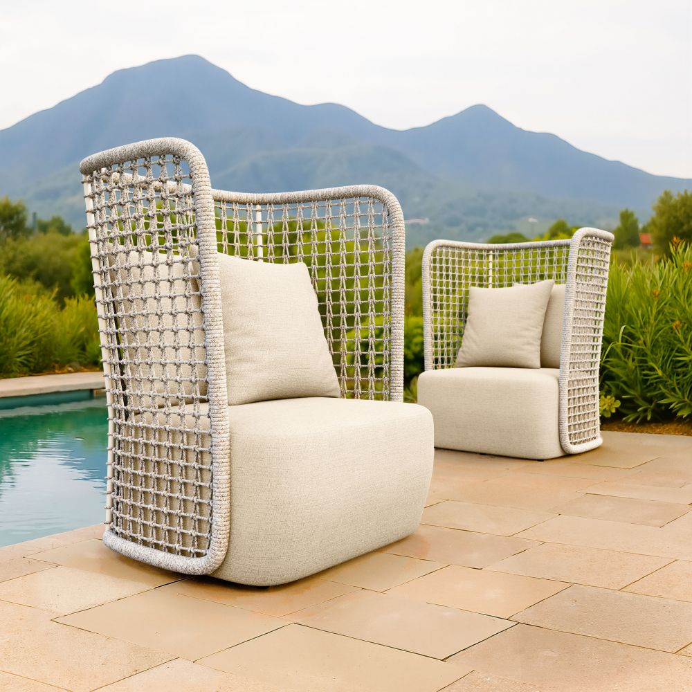 Hudu Olefin Fabric Outdoor Accent Chair