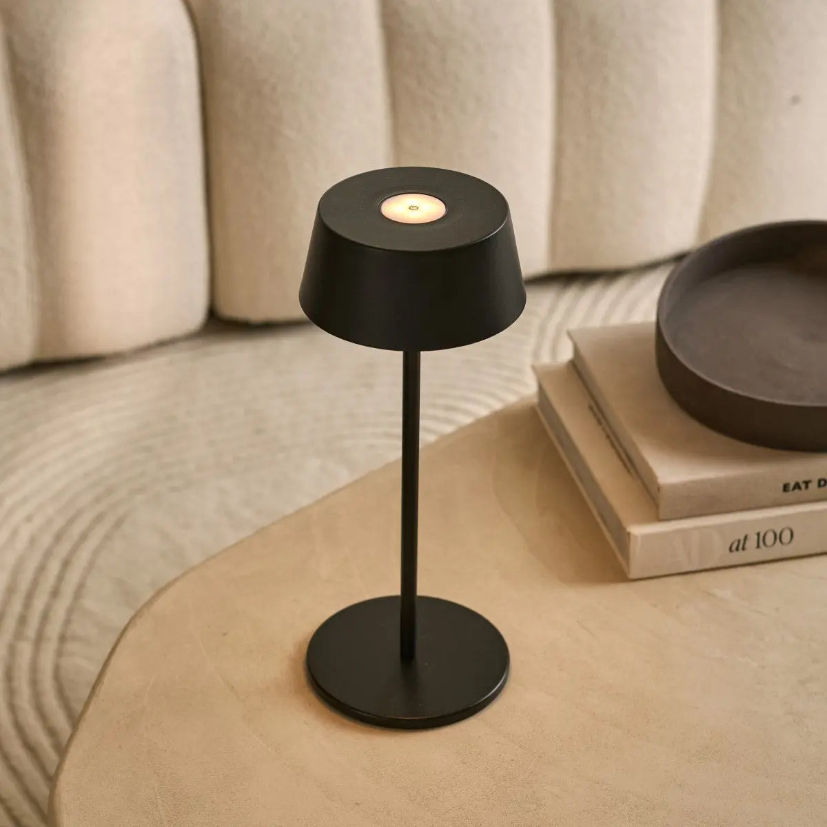 Hugo Mocha Brown Rechargeable Table Lamp - Stylish, Dimmable & Cordless-4