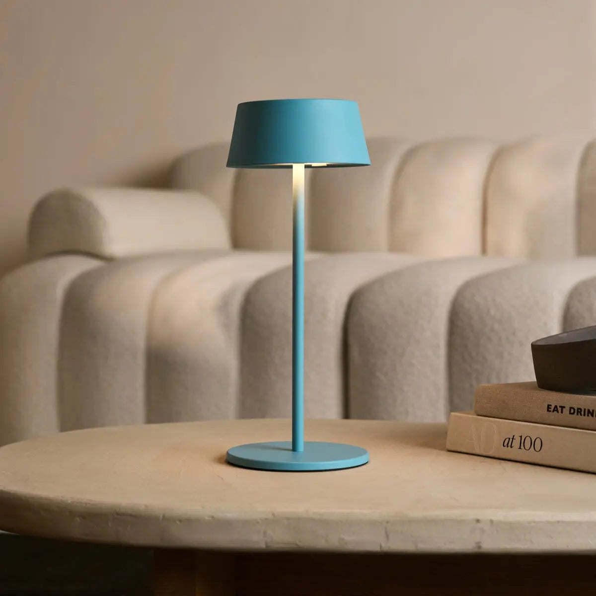 Hugo Amsterdams Blue Rechargeable Iron Table Lamp - Dimmable, Stylish & Cordless-0