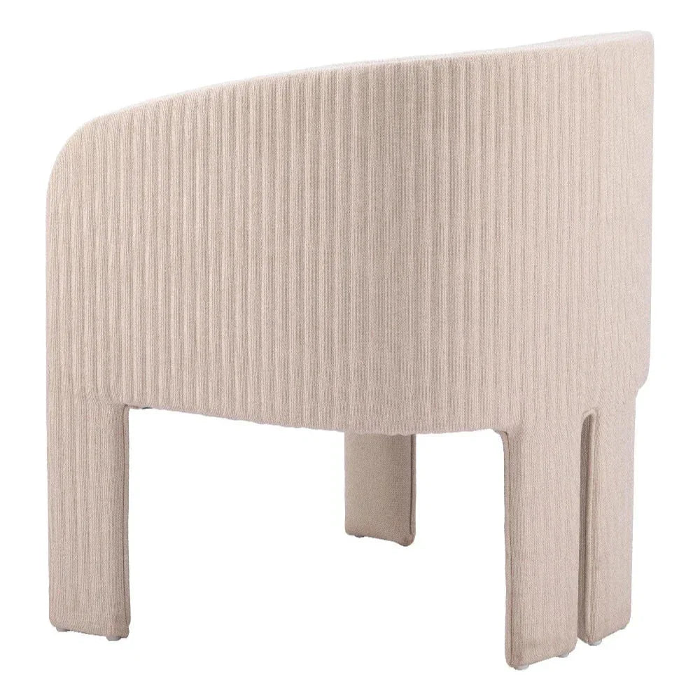 Hull Wood Beige Armless Accent Chair
