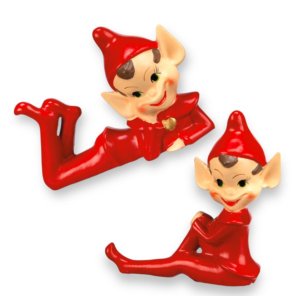 Girl & Boy Vintage Inspired Pixie Christmas Elf Set of 2-0