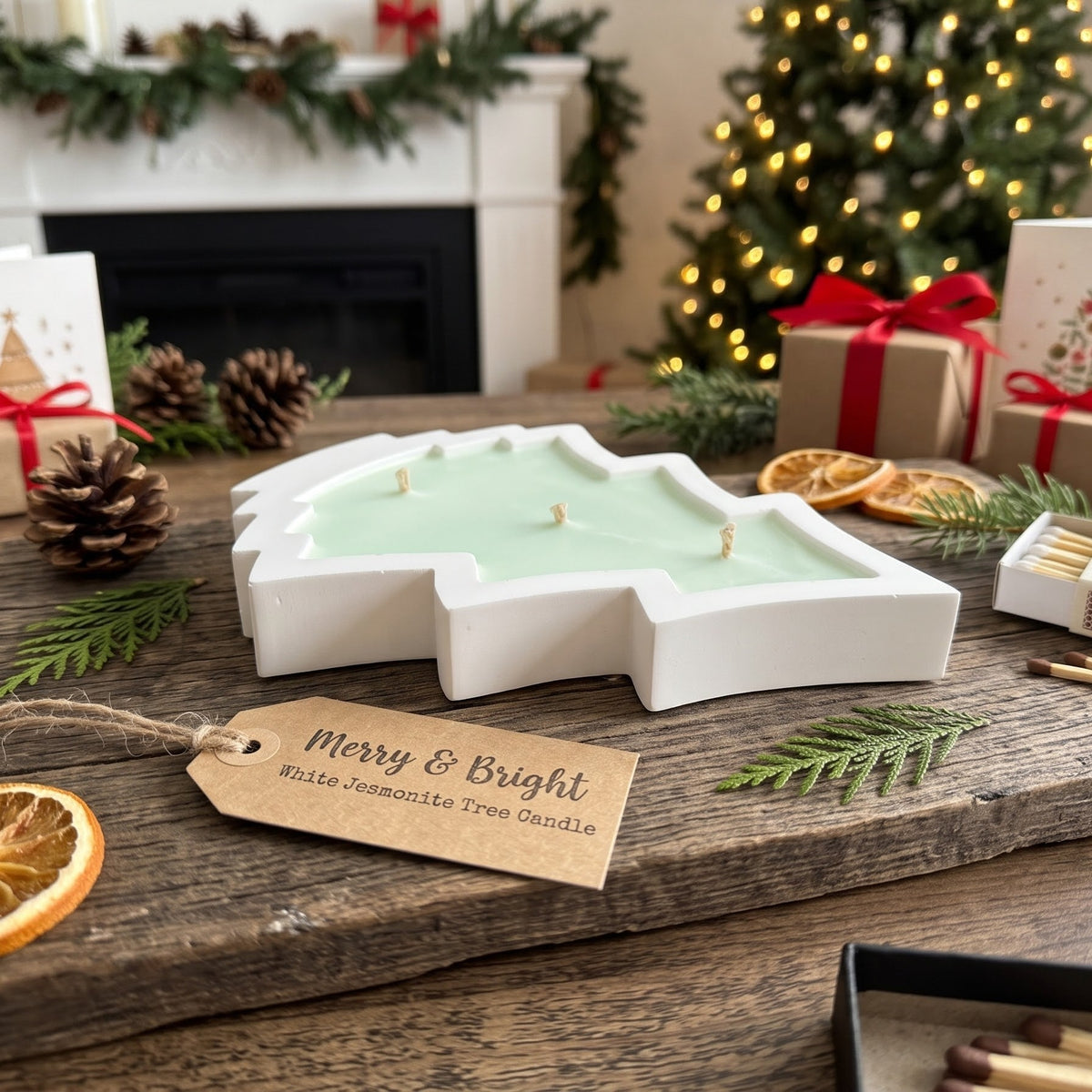Merry & Bright Christmas Tree 3-Wick Candle