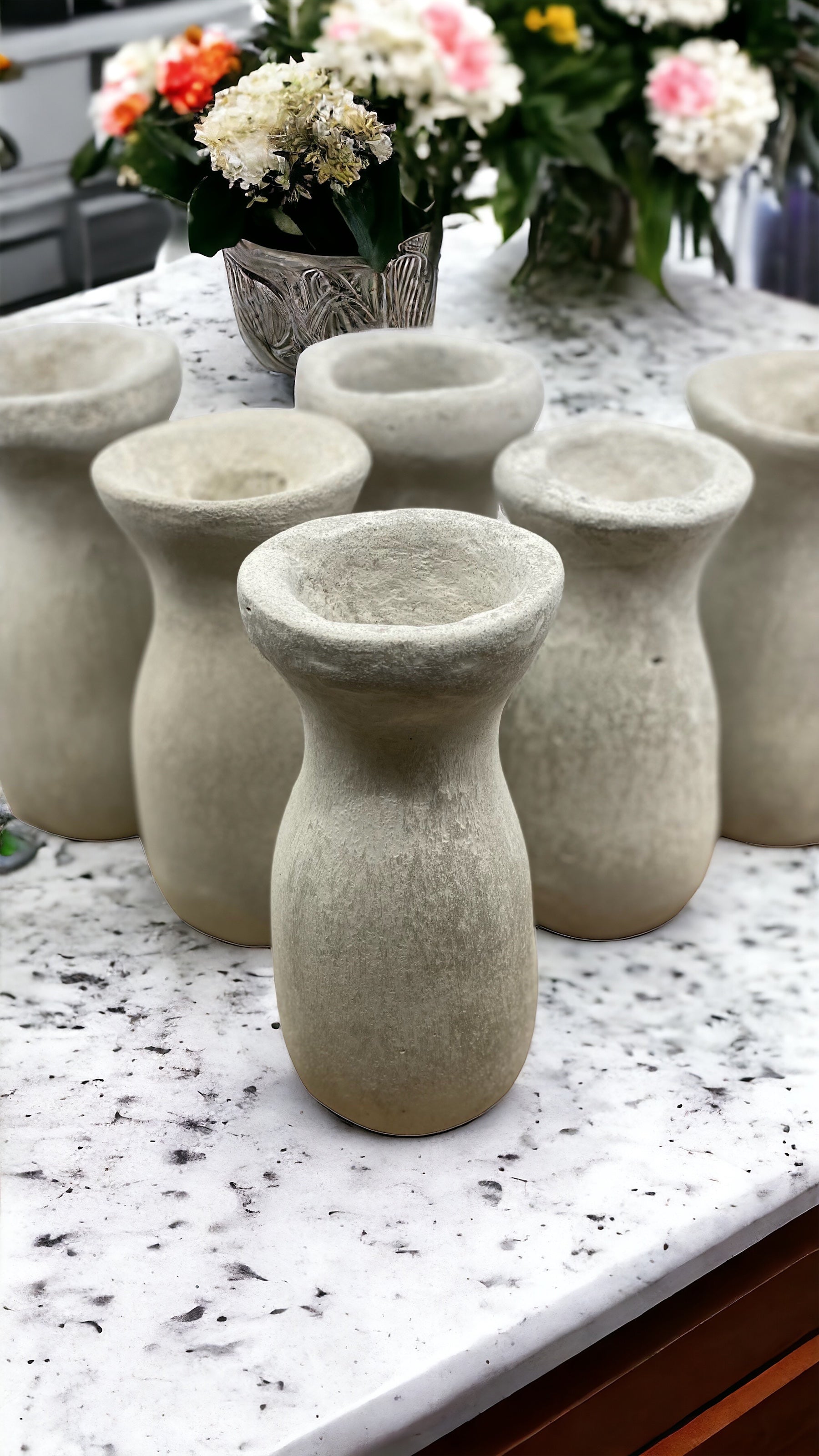 Cement Vase, Silhouette, Lightweight Concrete, Aircrete-4